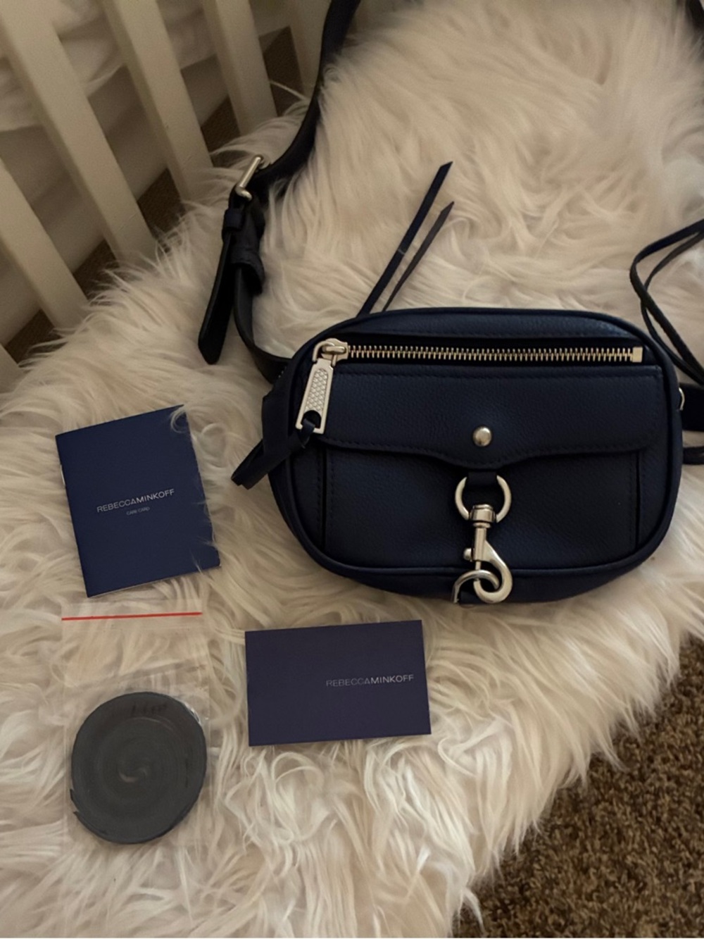 Rebecca Minkoff Blue Blythe Leather Belt Bag/Cross Body - Picture 2 of 16
